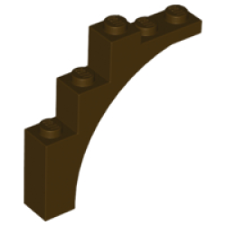Arch 1 x 5 x 4 - Irregular Bow, Reinforced Underside - Dark Brown