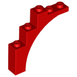 Arch 1 x 5 x 4 - Irregular Bow, Reinforced Underside - Red