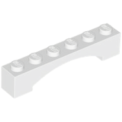 Arch 1 x 6 Raised Arch - White