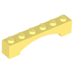 Arch 1 x 6 Raised Arch - Bright Light Yellow