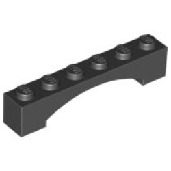Arch 1 x 6 Raised Arch - Black