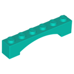 Arch 1 x 6 Raised Arch - Dark Turquoise