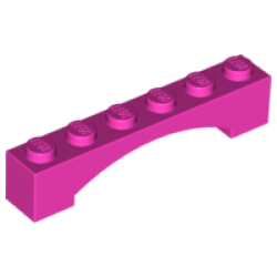 Arch 1 x 6 Raised Arch - Dark Pink