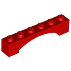 Arch 1 x 6 Raised Arch - Red