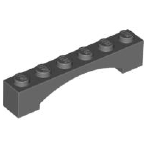 Деталь LEGO 92950 Arch 1 x 6 Raised Arch - Dark Bluish Gray