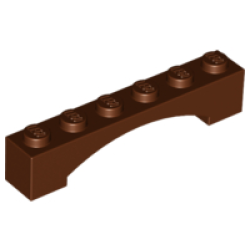 Arch 1 x 6 Raised Arch - Reddish Brown