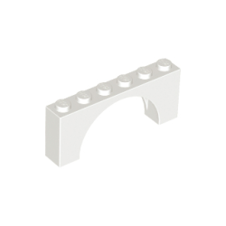 Arch 1 x 6 x 2 - Medium Thick Top without Reinforced Underside - White