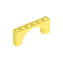 Arch 1 x 6 x 2 - Medium Thick Top without Reinforced Underside - Bright Light Yellow