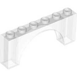 Arch 1 x 6 x 2 - Medium Thick Top without Reinforced Underside - Trans-Clear