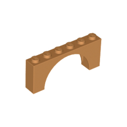 Arch 1 x 6 x 2 - Medium Thick Top without Reinforced Underside - Medium Nougat