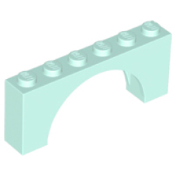 Arch 1 x 6 x 2 - Medium Thick Top without Reinforced Underside - Light Aqua
