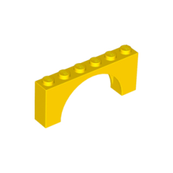 Arch 1 x 6 x 2 - Medium Thick Top without Reinforced Underside - Yellow