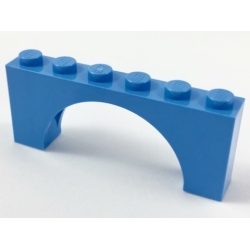 Arch 1 x 6 x 2 - Medium Thick Top without Reinforced Underside - Medium Blue
