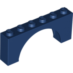 Arch 1 x 6 x 2 - Medium Thick Top without Reinforced Underside - Dark Blue