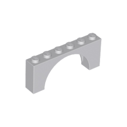 Arch 1 x 6 x 2 - Medium Thick Top without Reinforced Underside - Light Bluish Gray