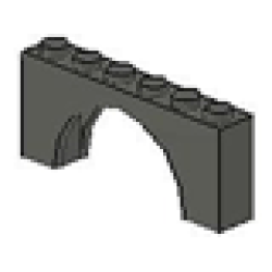 Arch 1 x 6 x 2 - Thick Top with Reinforced Underside - Dark Gray
