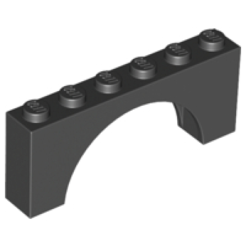 Деталь LEGO 3307 Arch 1 x 6 x 2 - Thick Top with Reinforced Underside - Black