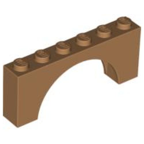 Деталь LEGO 3307 Arch 1 x 6 x 2 - Thick Top with Reinforced Underside - Medium Nougat