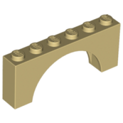 Arch 1 x 6 x 2 - Thick Top with Reinforced Underside - Tan