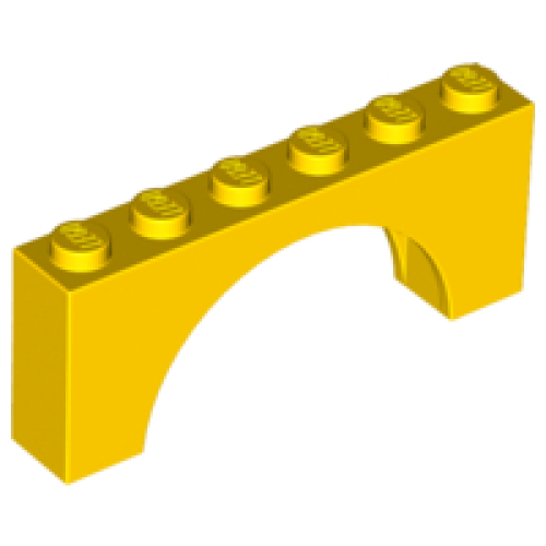 Деталь LEGO 3307 Arch 1 x 6 x 2 - Thick Top with Reinforced Underside - Yellow