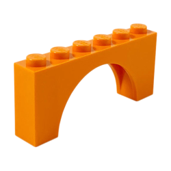 Arch 1 x 6 x 2 - Thick Top with Reinforced Underside - Orange