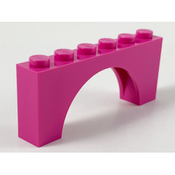 Arch 1 x 6 x 2 - Thick Top with Reinforced Underside - Dark Pink