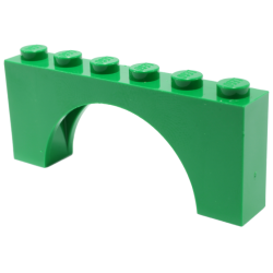 Arch 1 x 6 x 2 - Thick Top with Reinforced Underside - Green