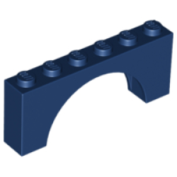 Arch 1 x 6 x 2 - Thick Top with Reinforced Underside - Dark Blue