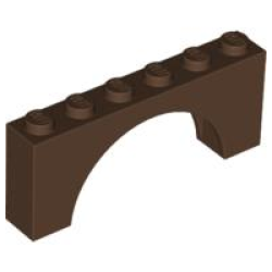 Arch 1 x 6 x 2 - Thick Top with Reinforced Underside - Brown