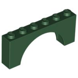 Arch 1 x 6 x 2 - Thick Top with Reinforced Underside - Dark Green