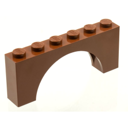Arch 1 x 6 x 2 - Thick Top with Reinforced Underside - Reddish Brown