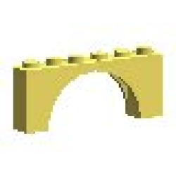 Arch 1 x 6 x 2 - Thin Top without Reinforced Underside - Bright Light Yellow