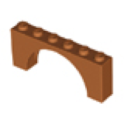 Arch 1 x 6 x 2 - Thin Top without Reinforced Underside - Medium Nougat