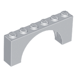 Arch 1 x 6 x 2 - Thin Top without Reinforced Underside - Light Bluish Gray