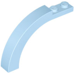 Arch 1 x 6 x 3 1/3 Curved Top - Bright Light Blue