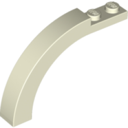 Arch 1 x 6 x 3 1/3 Curved Top - Glow In Dark White