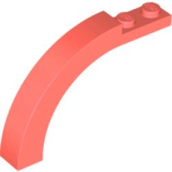 Arch 1 x 6 x 3 1/3 Curved Top - Coral
