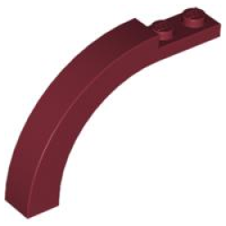 Arch 1 x 6 x 3 1/3 Curved Top - Dark Red