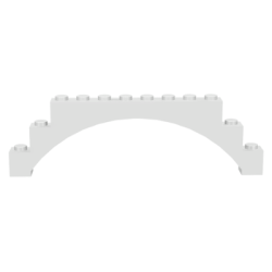 Arch 1 x 12 x 3 Raised Arch with 1 Cross Support - White