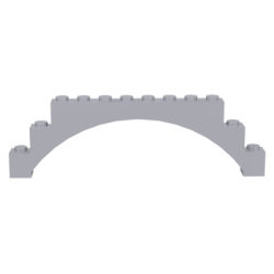 Arch 1 x 12 x 3 Raised Arch with 1 Cross Support - Light Bluish Gray