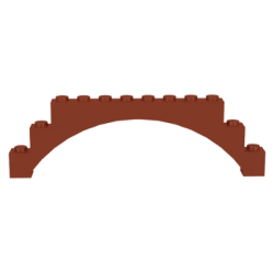 Arch 1 x 12 x 3 Raised Arch with 1 Cross Support - Reddish Brown