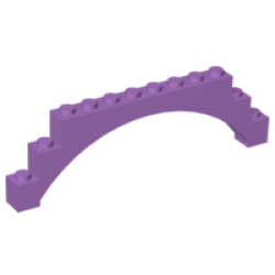 Arch 1 x 12 x 3 Raised Arch with 5 Cross Supports - Medium Lavender