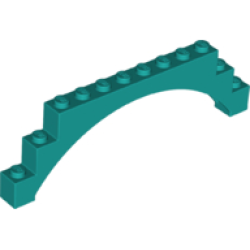 Arch 1 x 12 x 3 Raised Arch with 5 Cross Supports - Dark Turquoise