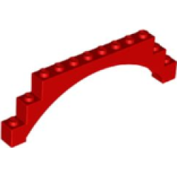 Arch 1 x 12 x 3 Raised Arch with 5 Cross Supports - Red