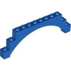 Arch 1 x 12 x 3 Raised Arch with 5 Cross Supports - Blue