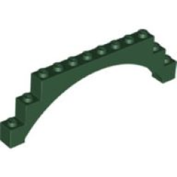 Arch 1 x 12 x 3 Raised Arch with 5 Cross Supports - Dark Green