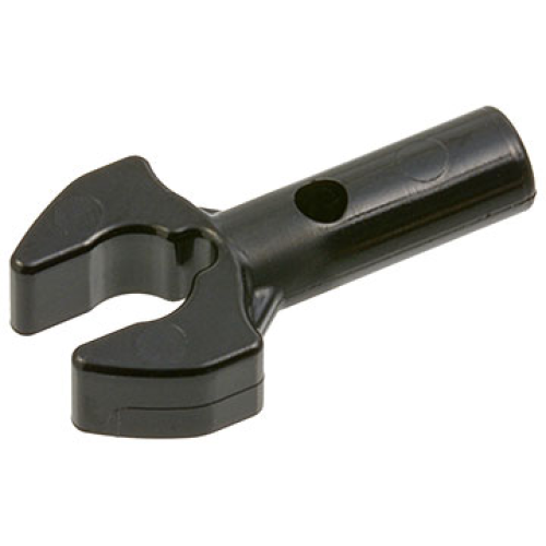 Деталь LEGO 48729b Bar 1L with Clip Mechanical Claw - Cut Edges and Hole on Side - Black