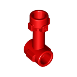 Bar 1L with Top Stud and 2 Side Studs (Connector Perpendicular) - Red Bar 1L with Top Stud and 2 Side Studs (Connector Perpendicular) - Red