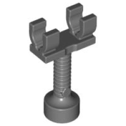 Bar 2L with 2 Clips and Top Stud Holder (Skeleton Leg Dementor Stand) - Dark Bluish Gray