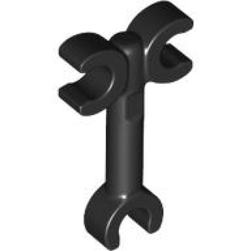 Деталь LEGO 3628 Bar 2L with Clip End and 2 Clips on Opposite Sides - Black